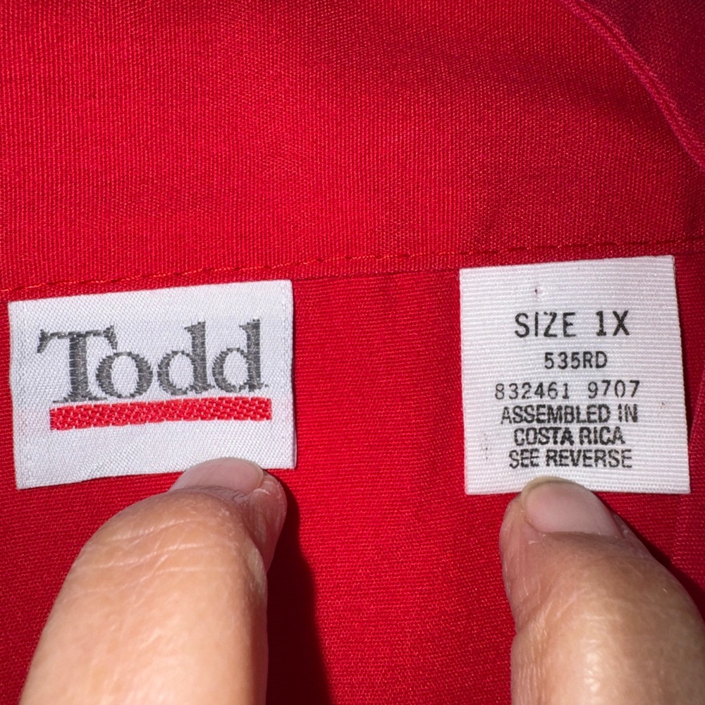 Vintage Kmart Employee Uniform Vest Red Todd Uniforms Size 1X Retro Retail Logo - Picture 3 of 15